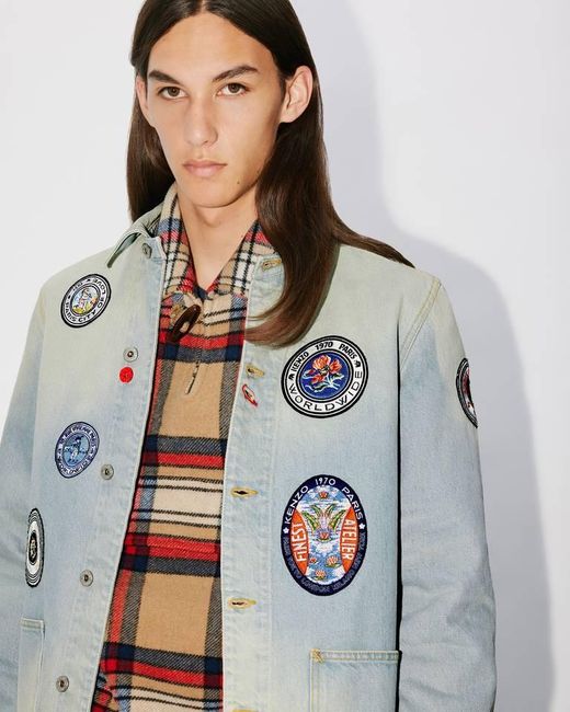 KENZO Blue Travel Denim Jacket for men