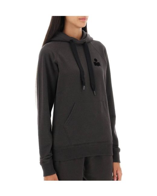Isabel Marant Black Isabel Marant Étoile Logo-Printed Drawstring Hoodie