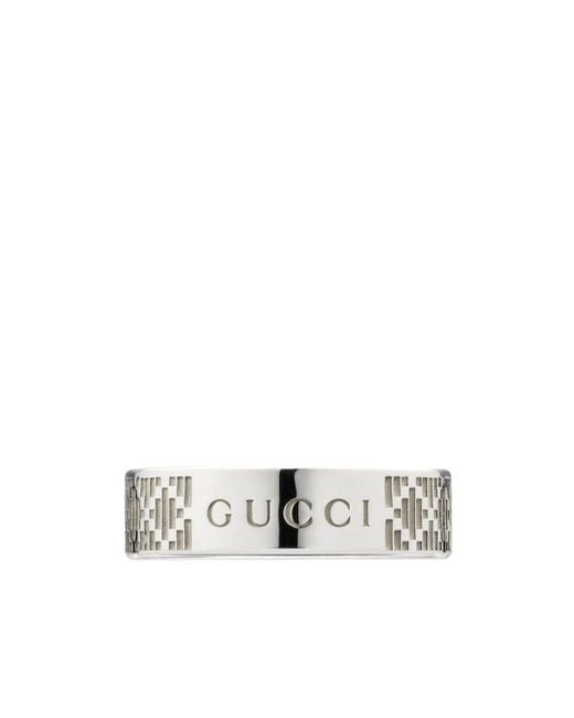 Gucci White Diamante Ring for men