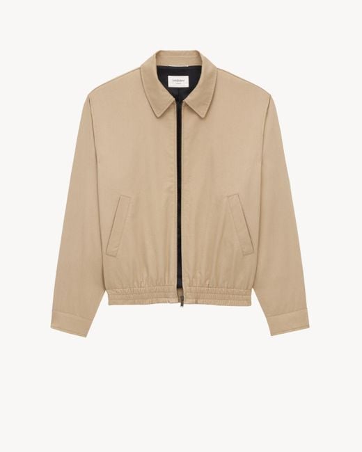 Saint Laurent Natural Zip-Up Short Jacket for men