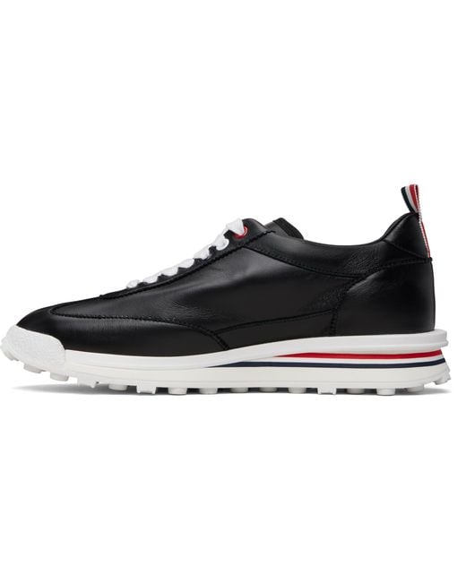 Thom Browne Black Lace-Up Leather Sneakers for men