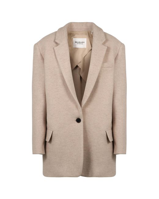 Isabel Marant Natural Long-Sleeved Suit Coat