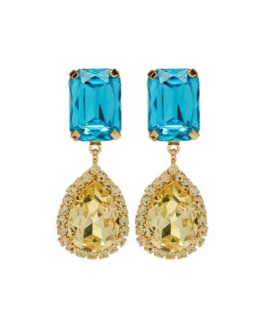 Magda Butrym Blue Crystal-Embellished Drop Earrings