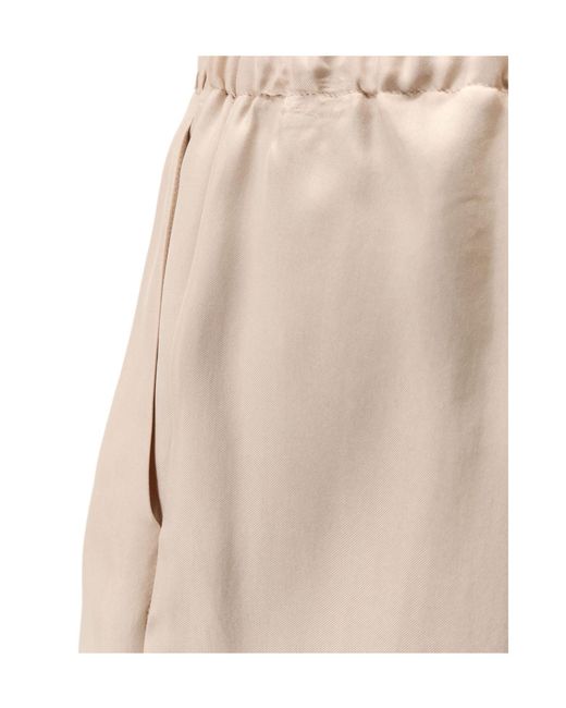 Alysi Natural Drawstring Wide-Leg Pants