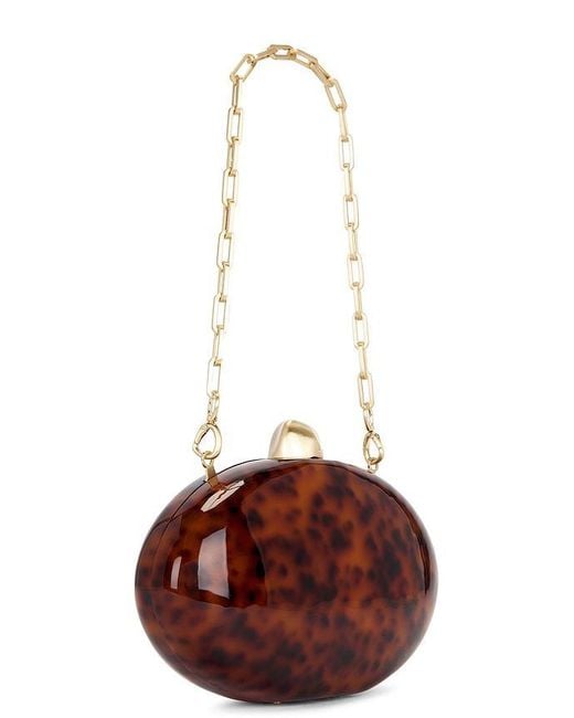 Cult Gaia Brown Eviana Clutch Bag