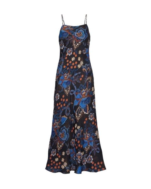 Farm Rio Blue Snakes Bouquet Maxi Dress