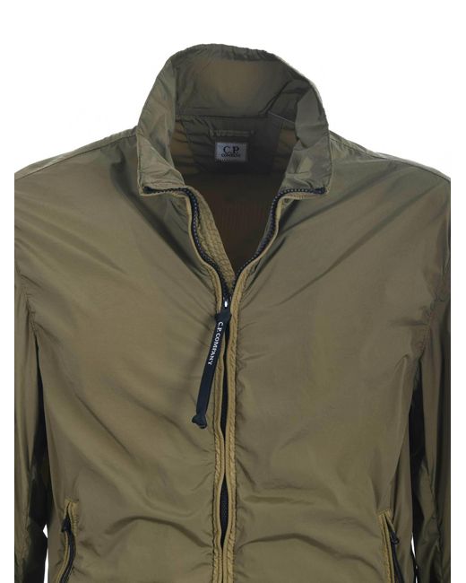 C P Company Green Zip-Up Bomber Jacket for men