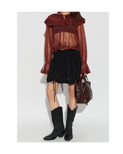 AllSaints Red Long-Sleeved Top