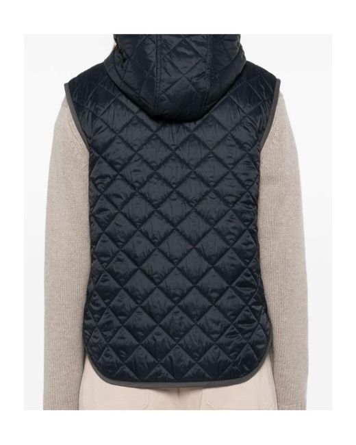 Brunello Cucinelli Blue Quilted Nylon Down Vest