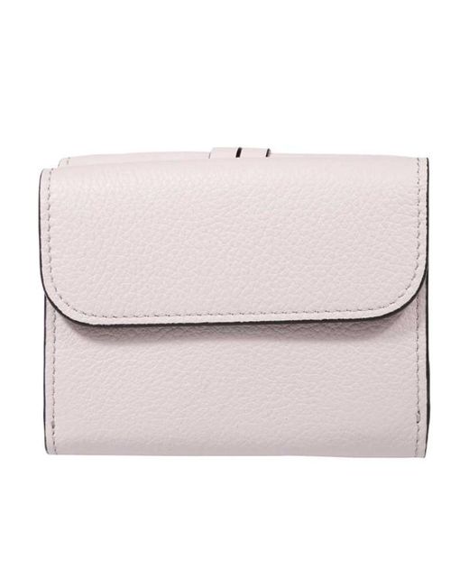 Chloé White Chloé Logo Plaque Tri-Fold Wallet
