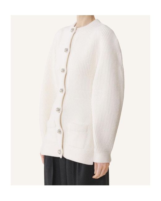 Lanvin Natural Balloon Sleeved Cardigan