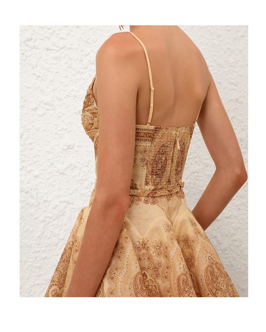 Zimmermann Natural Cut-Out Paisley Mini Dress