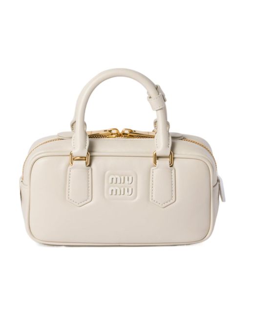 Miu Miu Natural Arcadie Leather Bag