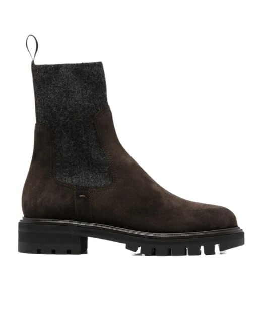Henderson Black Round-Toe Short Boots