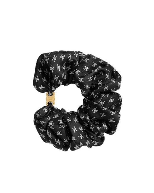 Céline Black Mini Triomphe Scrunchy