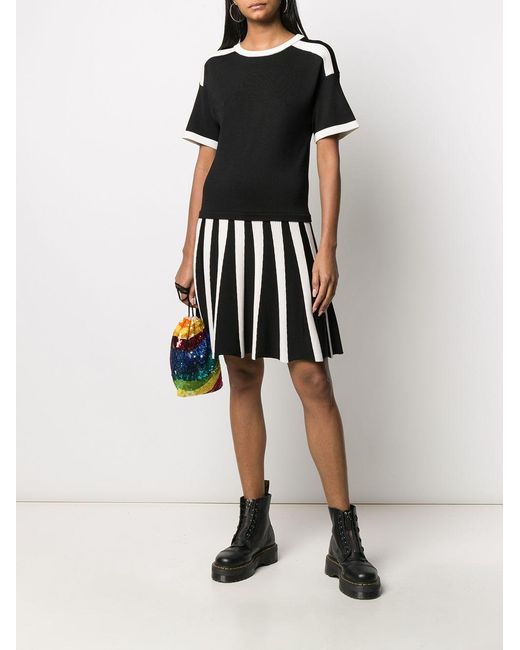 Moschino Black Short-Sleeved Knitted Dress