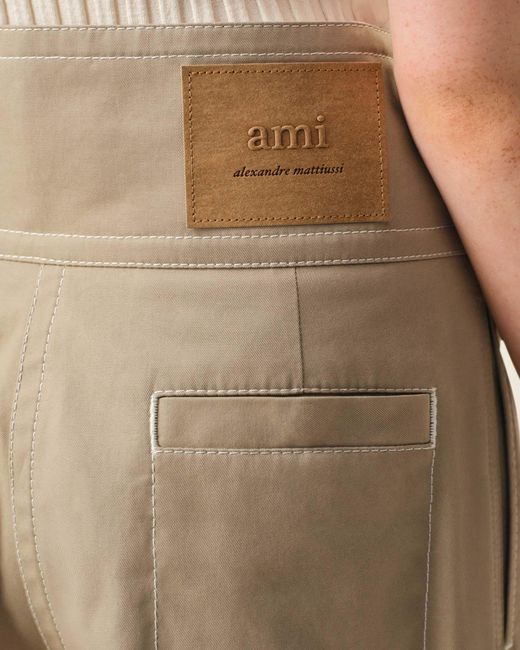 AMI Natural Wrapped Belted Trousers