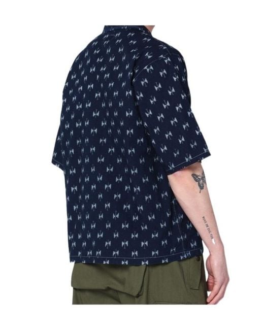 Needles Blue Short-Sleeve Shirt for men