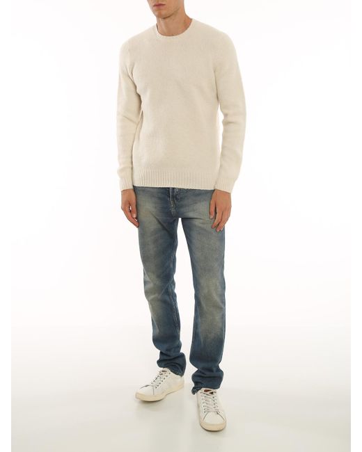 Drumohr Natural Crew Neck Knit Sweater for men