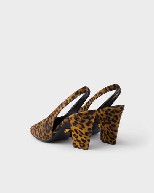 Prada Brown Printed High-Heeled Sandals