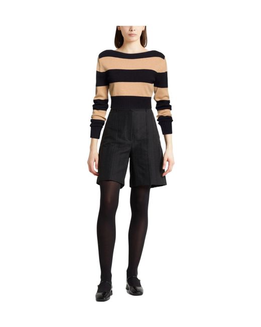 Max Mara Blue Striped Knit Top