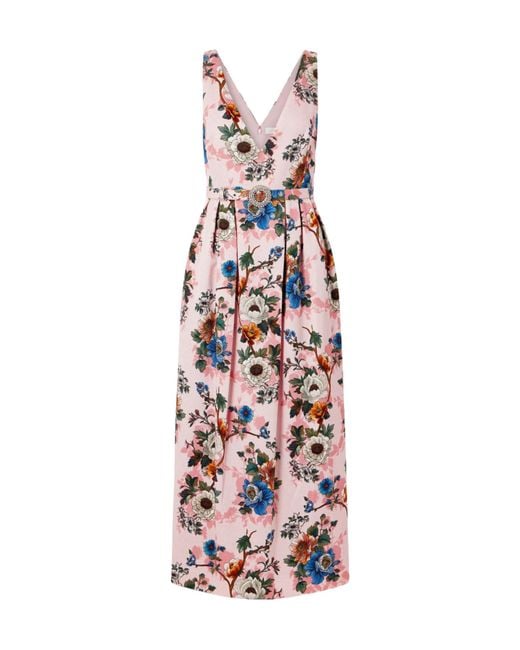 Borgo De Nor White Cotton-Blend Cloqué Midi Dress