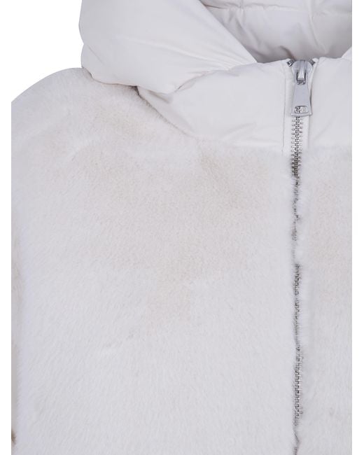 Essentiel Antwerp Gray Faux-Fur Hooded Jacket