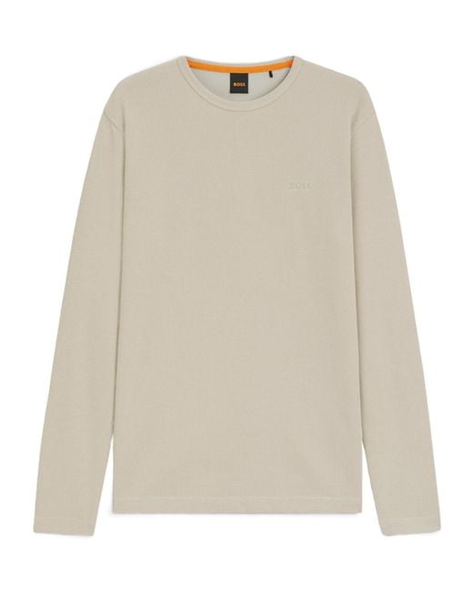 Boss Natural Logo-Embroidered Sweater for men
