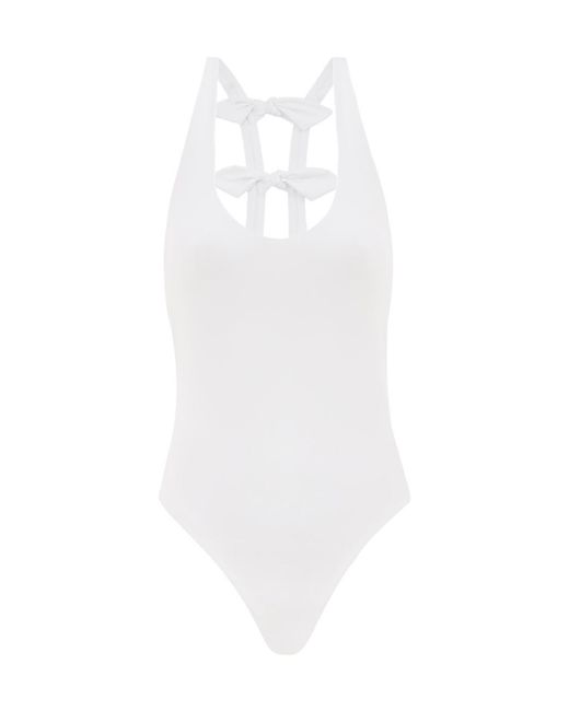 Zimmermann White Everly Bow One-Piece Swimsuit