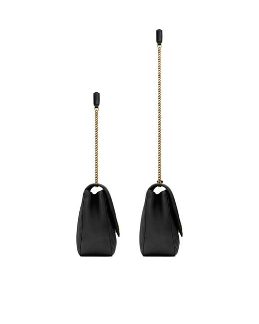 Saint Laurent Black Loulou Foldover Top Large Shoulder Bag