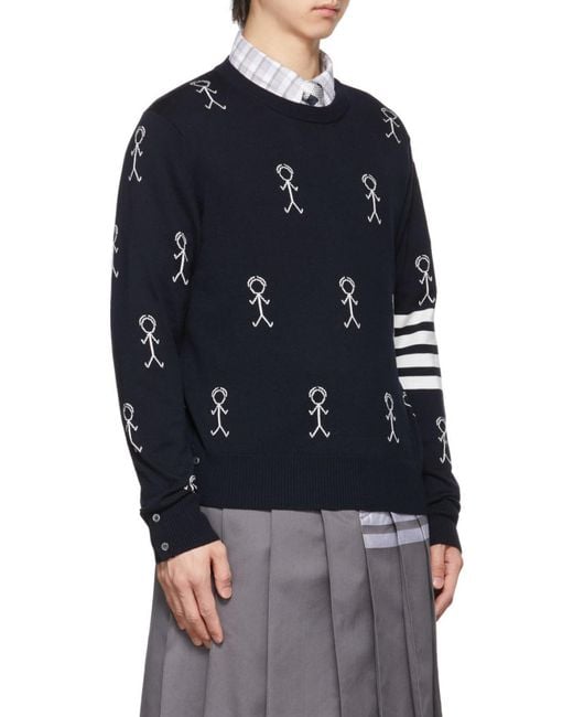 Thom Browne Blue Mr Thom Icons Jumper for men