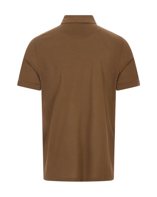 Kiton Brown Half Zip Polo Shirt for men