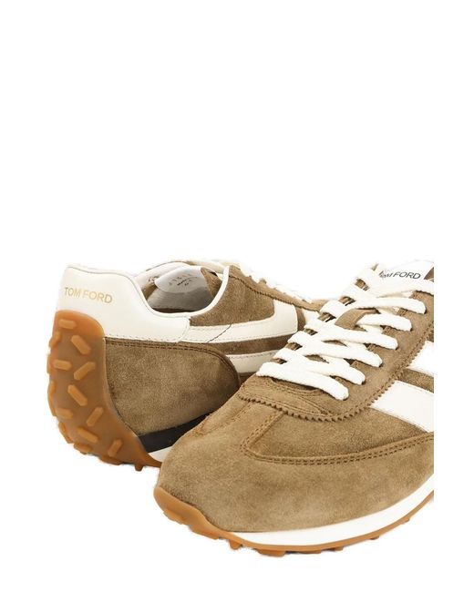 Tom Ford Metallic Front-Lacing Sneakers for men