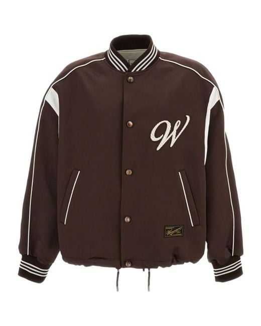 Wooyoungmi Brown Logo Embroidered Bomber Jacket for men