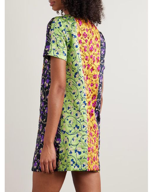 LaDoubleJ Multicolor Swing Tricolor Floral Mini Mini Dress