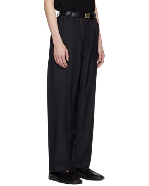 Lemaire Black Straight-Leg Belt-Looped Trousers for men