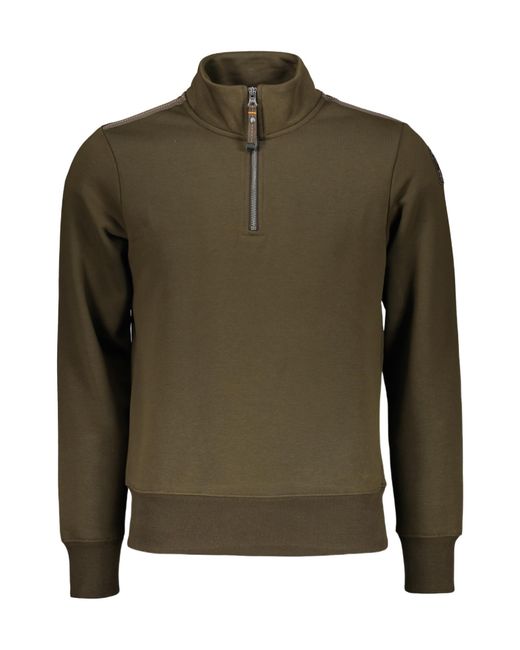 Parajumpers Green Half-Zip High-Neck Sweatshirt for men