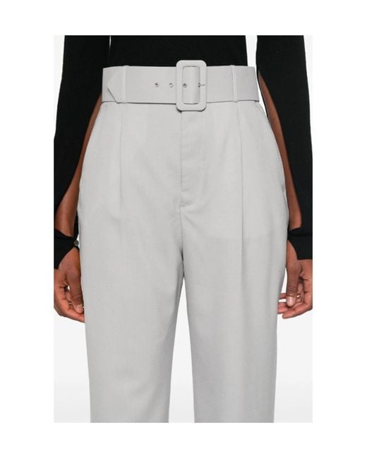 Marni Gray Belted Tailored Trousers