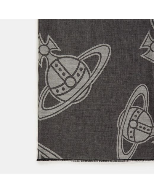 Vivienne Westwood Gray Viv Full-Length Lightweight Scarf for men