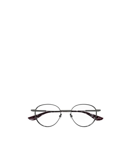 McQueen White Eyewear Round Frame Glasses for men