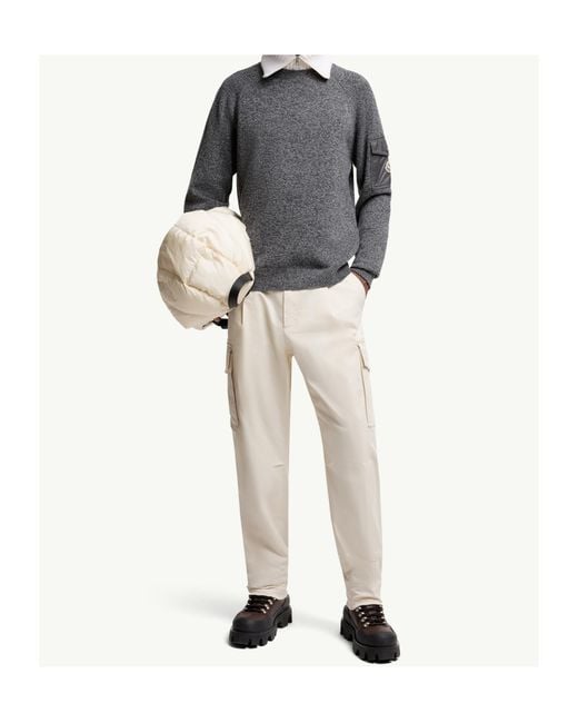 Moncler Gray Mouliné Wool Cashmere Sweater for men