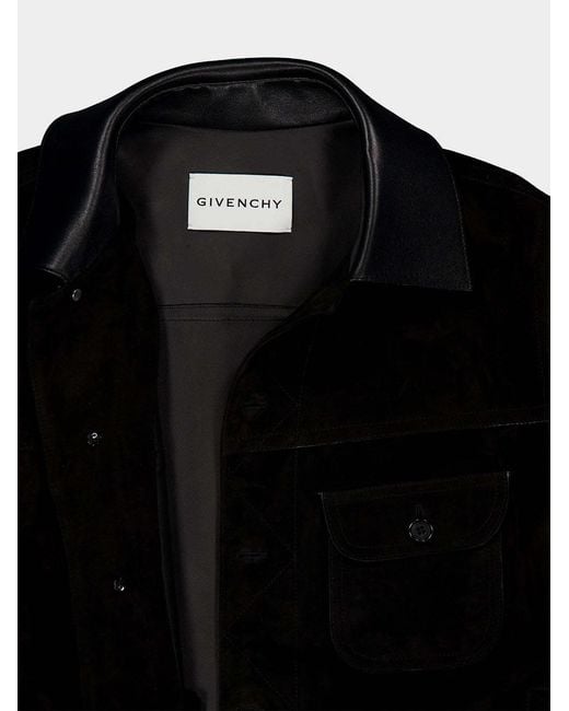 Givenchy Black Leather Buttoned Jacket for men