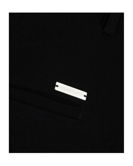 DSquared² Black Logo-Plaque Trousers