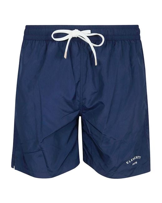 Eleventy Blue Club Drawstring Swim Shorts for men