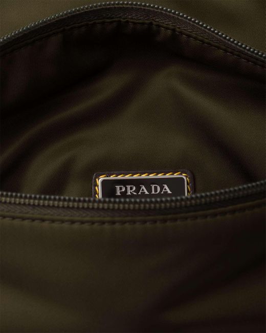 Prada Black Logo Plaque Zipped Belt Bag for men