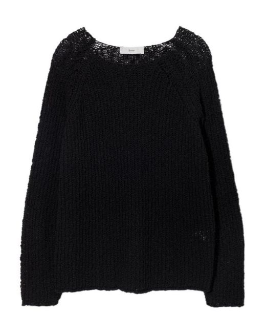 DUNST Black Open-Knit Sweater