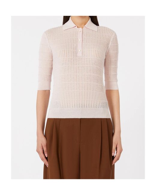 Max Mara White Studio Gallo Knitted Polo Shirt