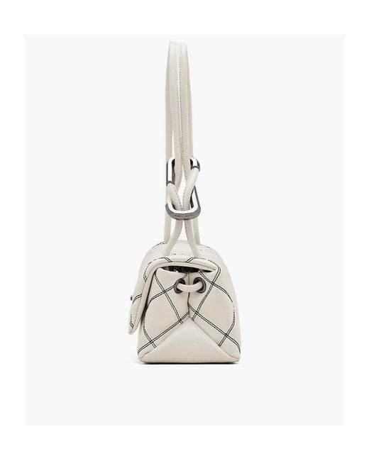 Marc Jacobs White The Mini Dual Quilted Shoulder Bag