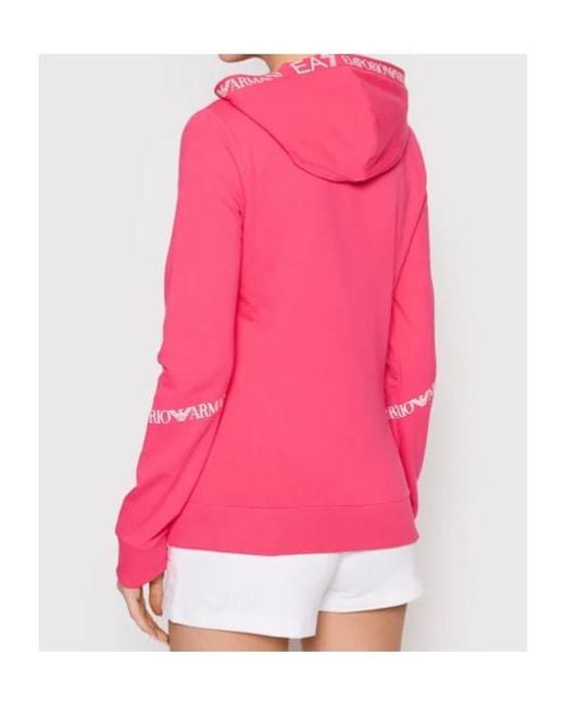 EA7 Pink Hooded Zipper Hoodie