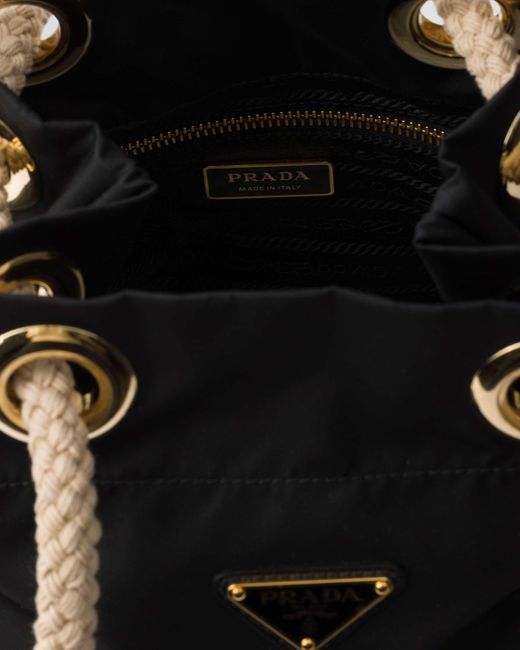 Prada Black Mariner Re-Nylon Small Bucket Bag